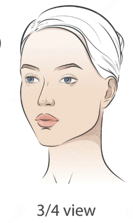 Schéma d'un portrait de 3/4